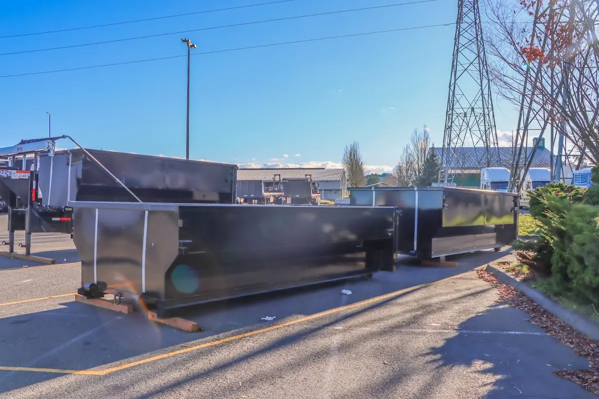 Roll-off dumpster ready for waste disposal at job site for 8 Yard Dumpster Rental in Comstock